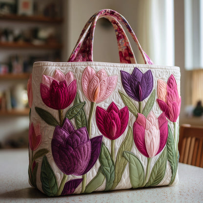 Tulip Bloom Quilted Tote Bag GFTOTP10051