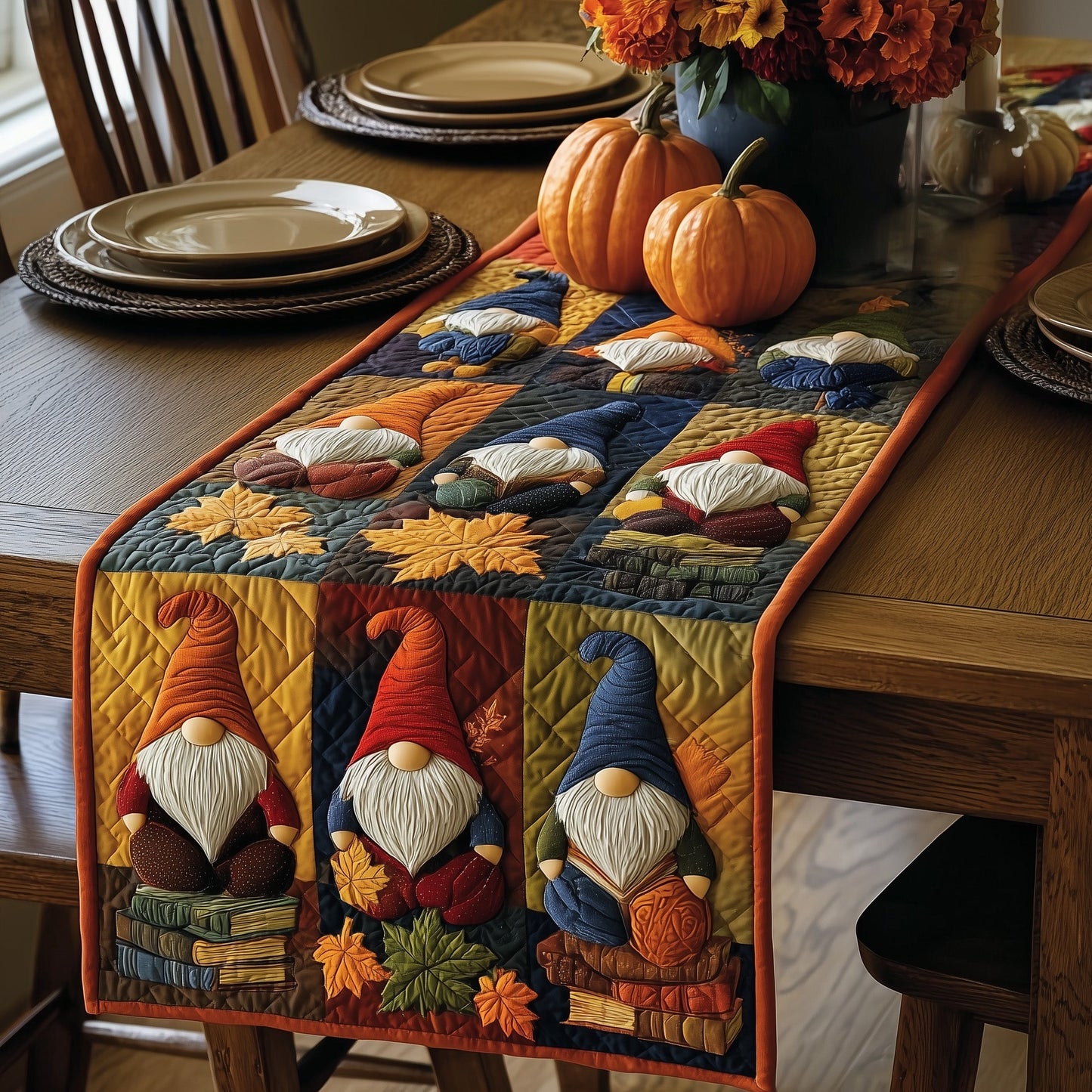 Autumn Gnome Quilted Table Runner GFTOTP10095