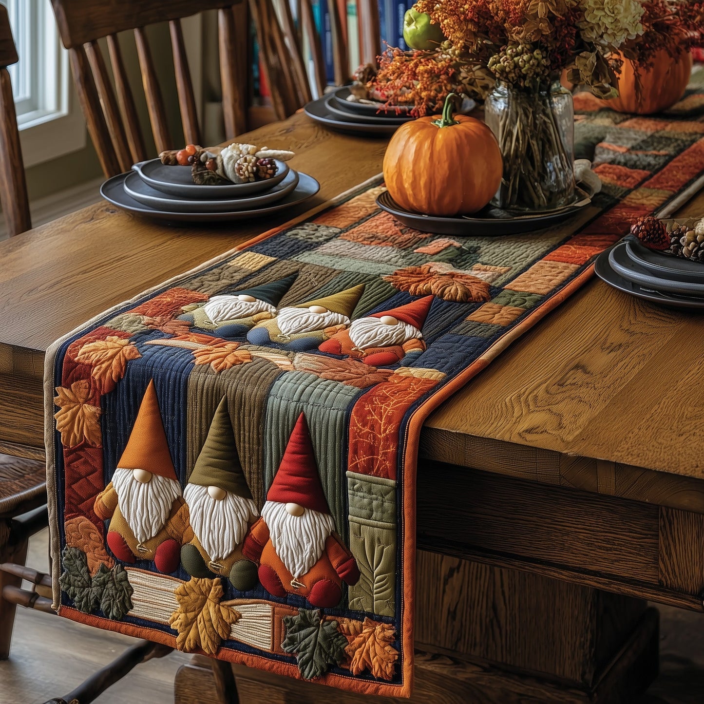Autumn Gnome Quilted Table Runner GFTOTP10096