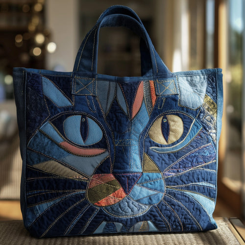 Whimsical Cat Quilted Tote Bag GFTOTP10206