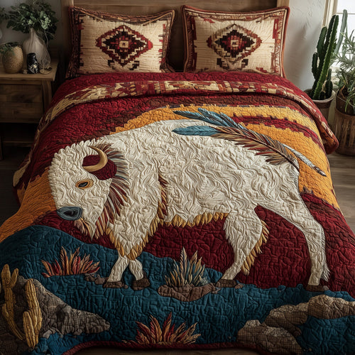 Majestic Bison 3-Piece Quilted Bedding Set GFTOTP10234