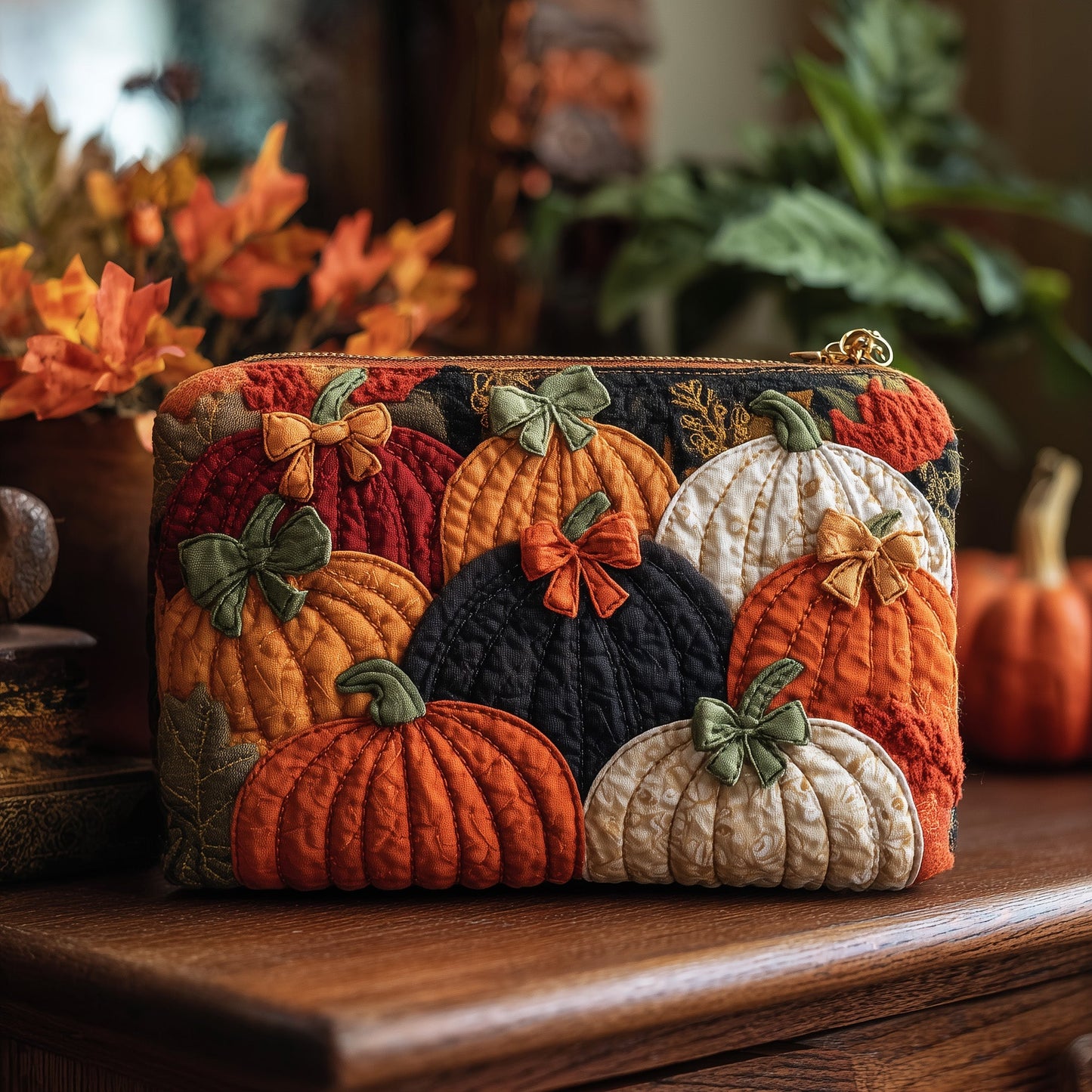Rustic Pumpkin Charm Quilted Purse GFTOTP10398