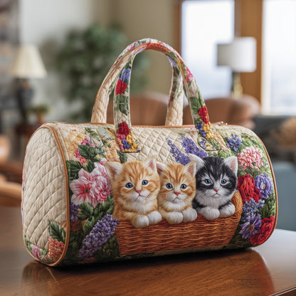 Vintage Meow Bouquet Quilted Duffle Bag GFTOTP10449