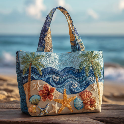 Tropical Beach Quilted Tote Bag GFTOTP10485