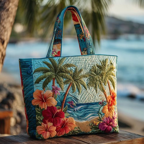Tropical Beach Quilted Tote Bag GFTOTP10487