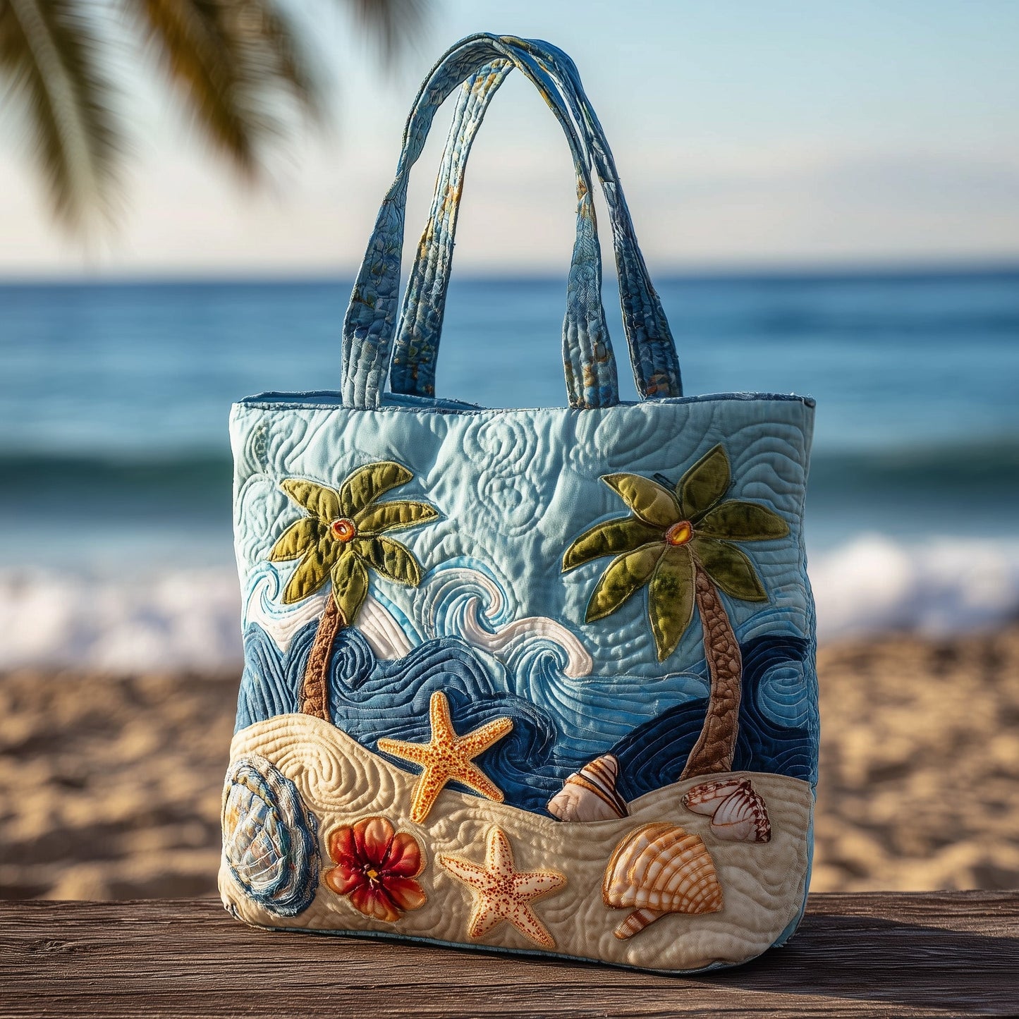 Tropical Beach Quilted Tote Bag GFTOTP10493