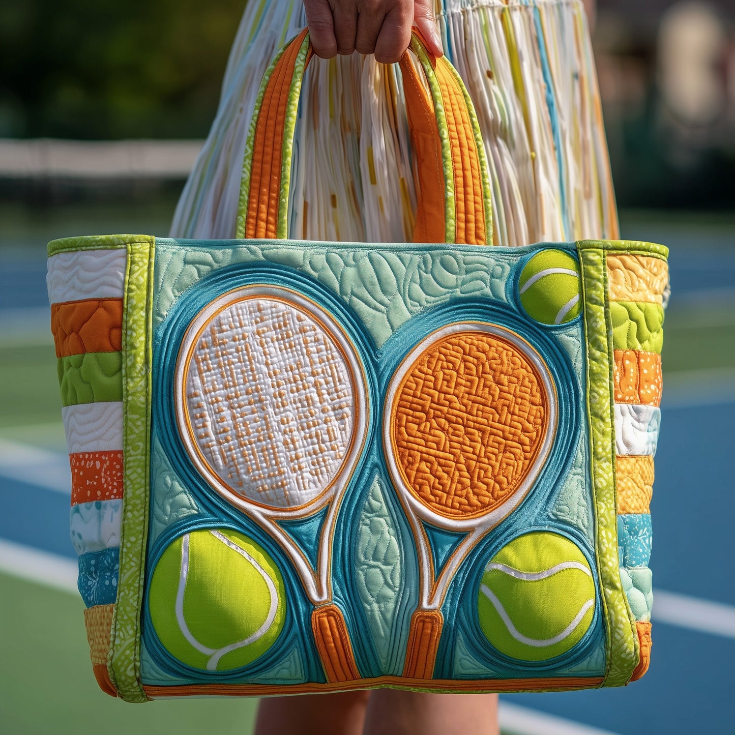 Tennis Time Quilted Tote Bag GFTOTP10635