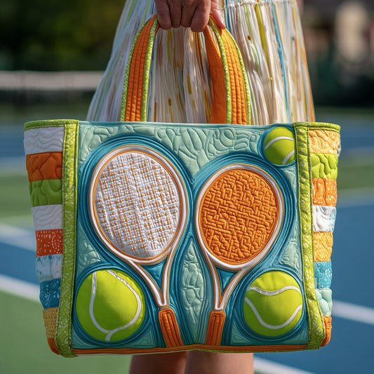 Tennis Time Quilted Tote Bag GFTOTP10635