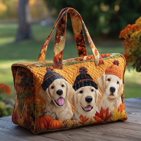 Autumn Golden Retriever Quilted Duffle Bag GFTOTP10702