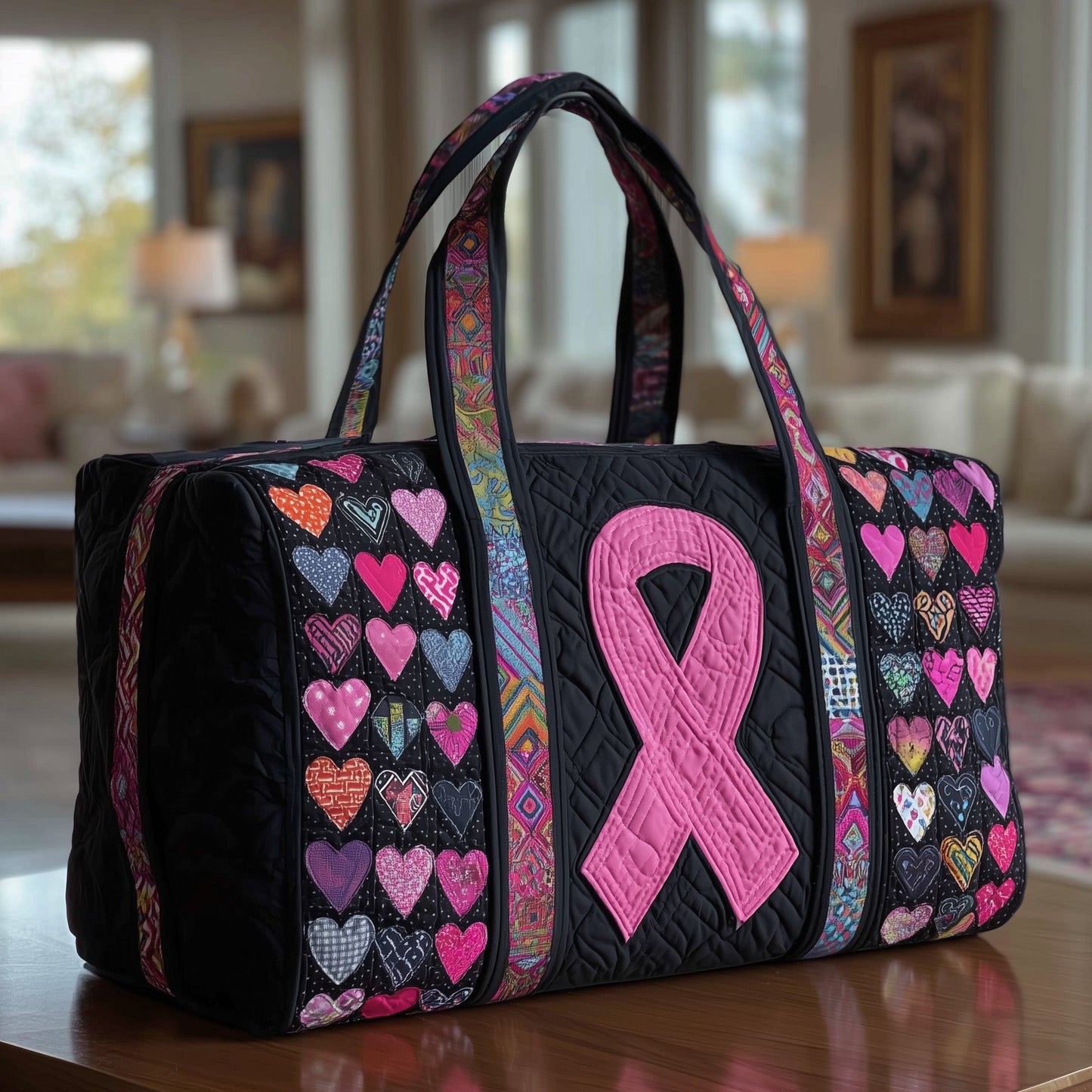 Brave Heart Ribbon Quilted Duffle Bag GFTOTP10736