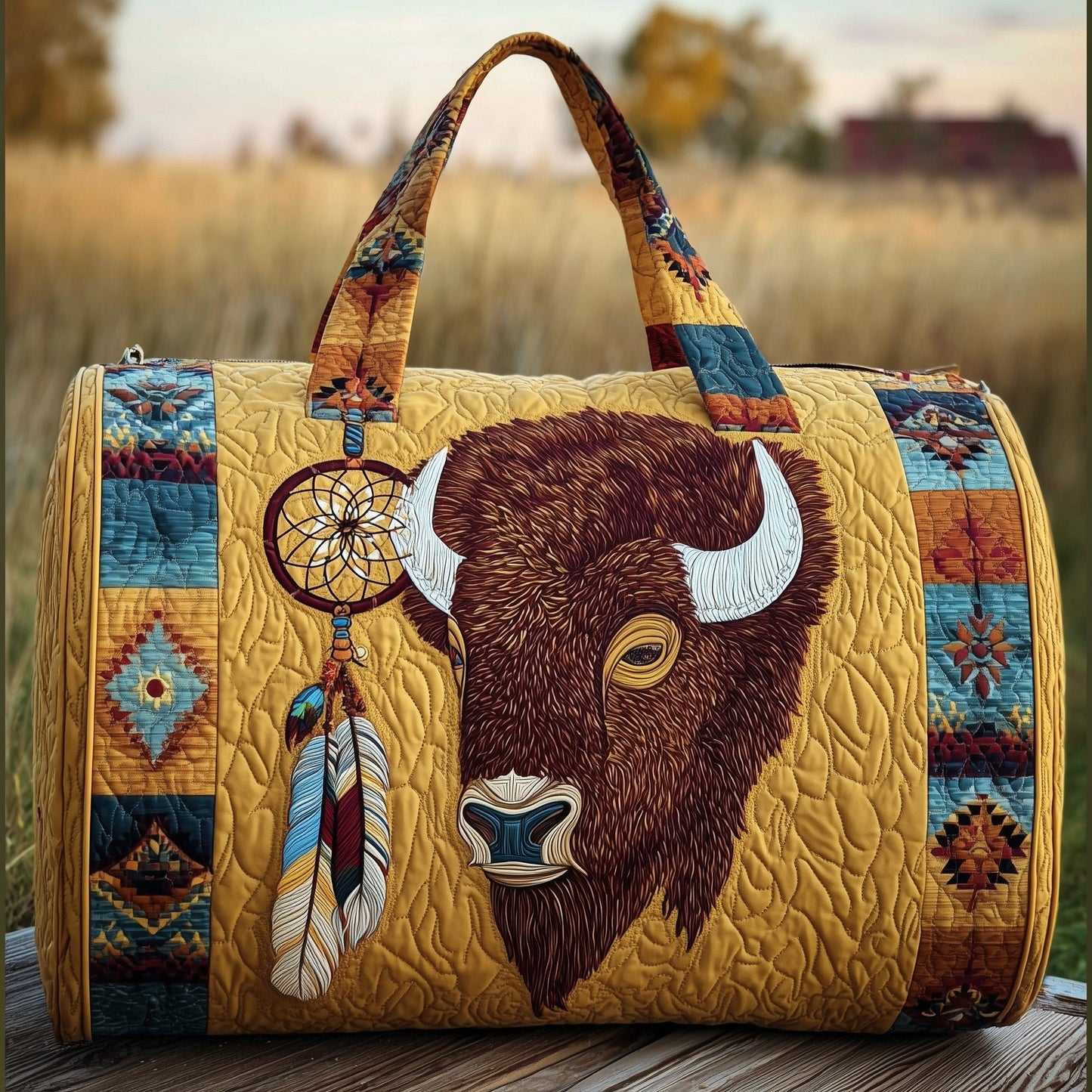 Native Buffalo Quilted Duffle Bag GFTOTP10749