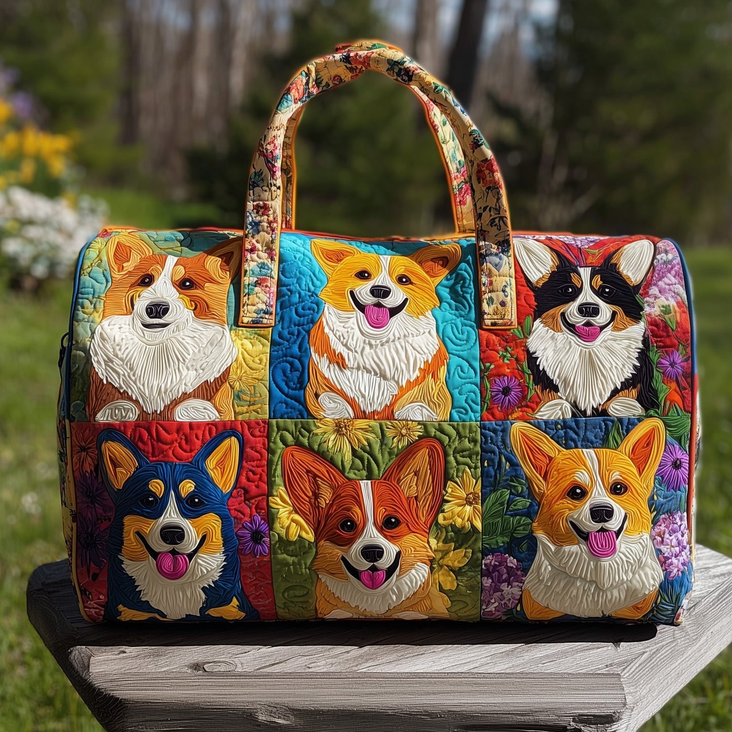 Adorable Corgi Quilted Duffle Bag GFTOTP10834