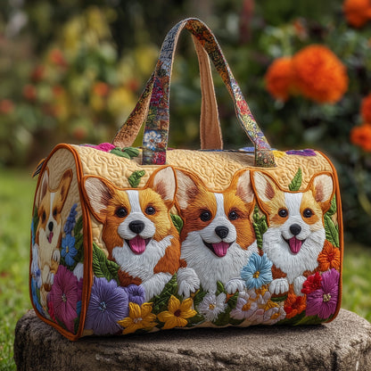 Adorable Corgi Quilted Duffle Bag GFTOTP10836