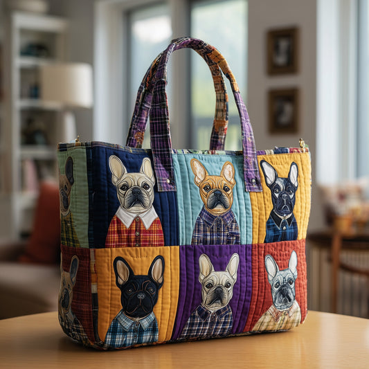Bulldog Quilted Tote Bag GFTOTP10890