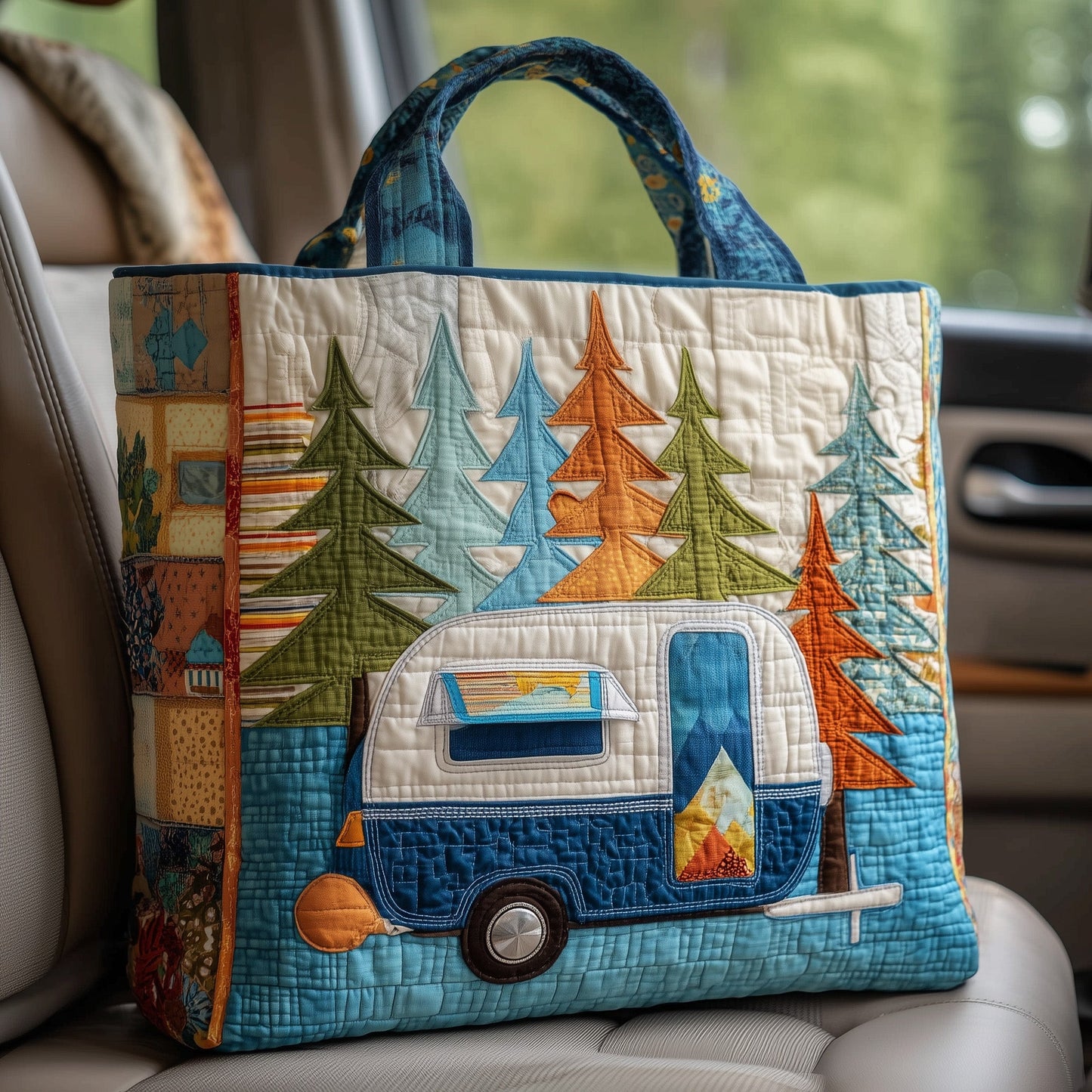 Camping Trailer Quilted Tote Bag GFTOTP10970