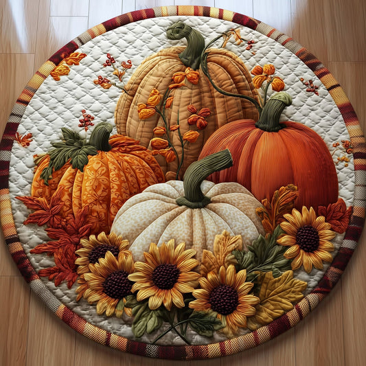 Rustic Pumpkin Quilted Round Mat GFTOTP11022