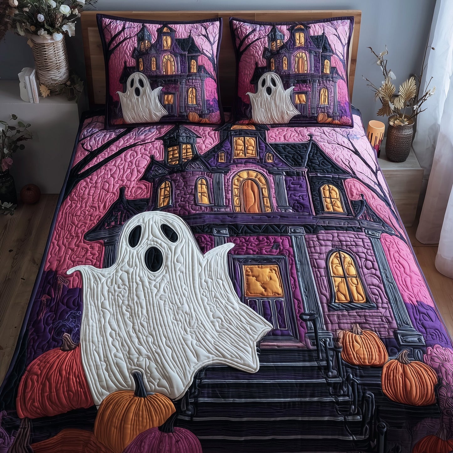 Ghostly Nights 3-Piece Quilted Bedding Set GFTOTP11091