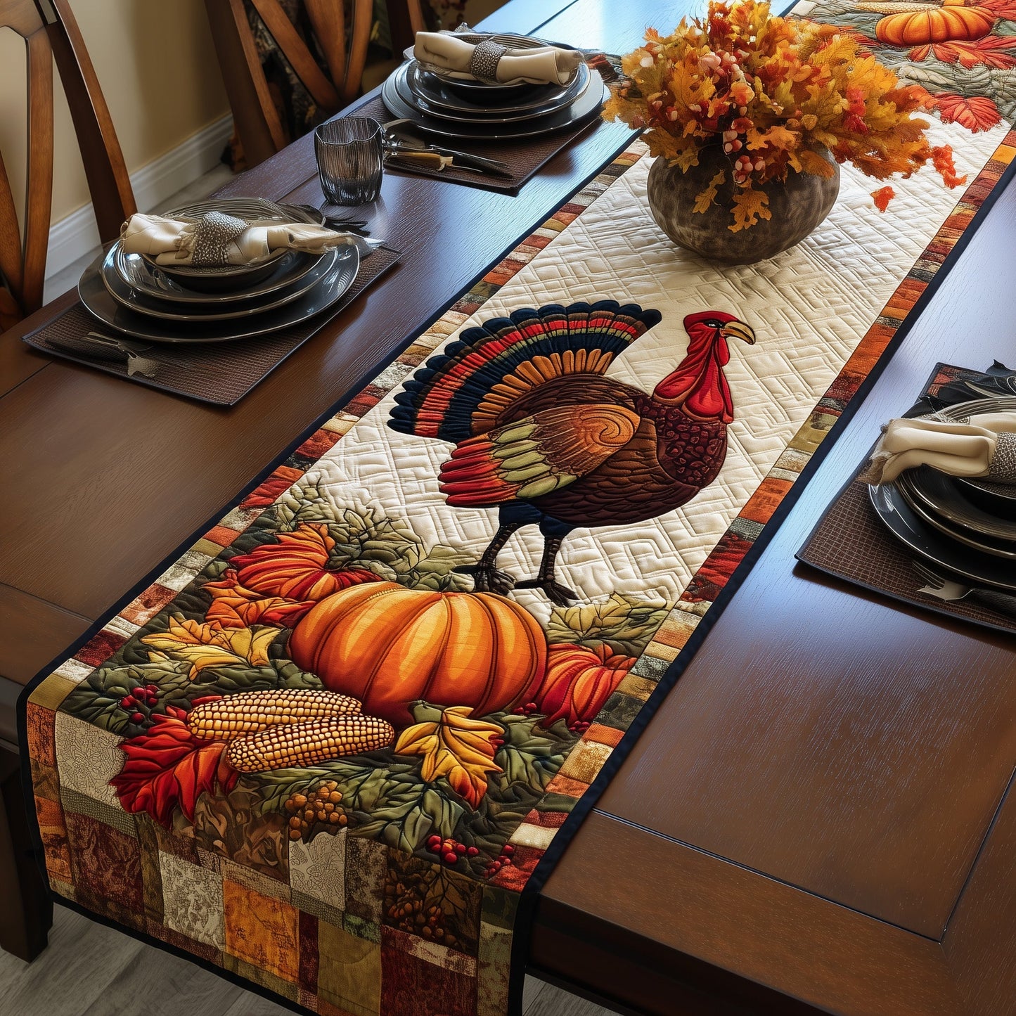 Autumn Turkey Quilted Table Runner GFTOTP11250
