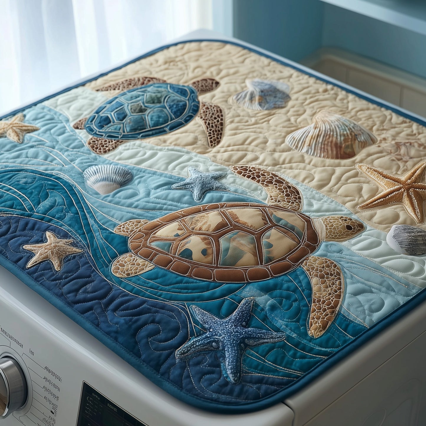 Turtle Drift Quilted Washer and Dryer Cover GFTOTP11333