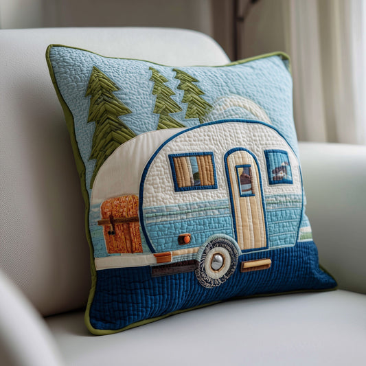 Vintage Camping Trailer Quilted Pillow Case GFTOTP11363