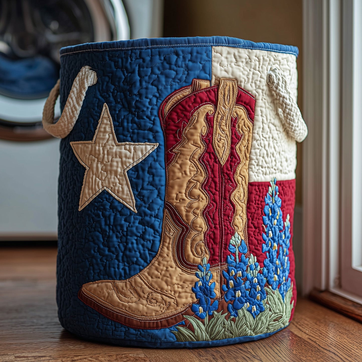 Lone Star Quilted Laundry Basket GFTOTP11856