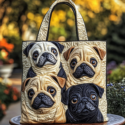 Pug Charm Quilted Tote Bag GFTOTP11940