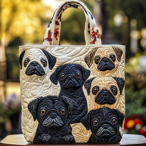 Pug Charm Quilted Tote Bag GFTOTP11941