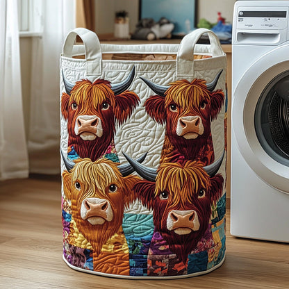 Highland Cow Quilted Laundry Basket GFTOTP12101