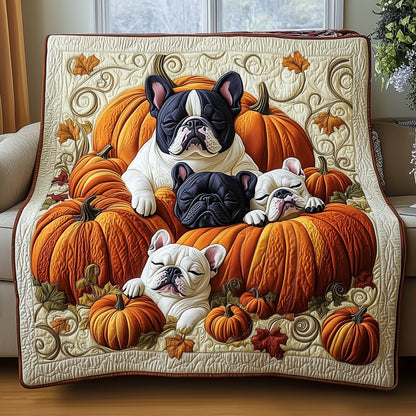 Autumn Frenchie Quilted Blanket GFTOTP12198