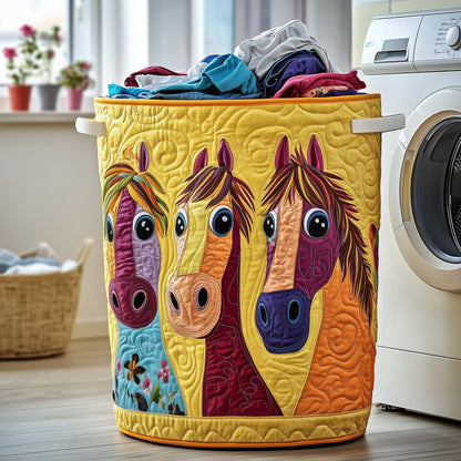 Funky Horse Quilted Laundry Basket GFTOTP12277
