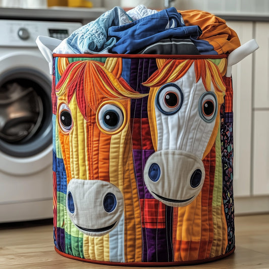 Funky Horse Quilted Laundry Basket GFTOTP12278