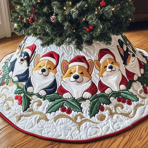 Corgi Charm Quilted Tree Skirt GFTOTP12577