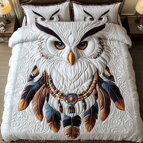 Native American Owl 3-Piece Quilted Bedding Set GFTOTP1293