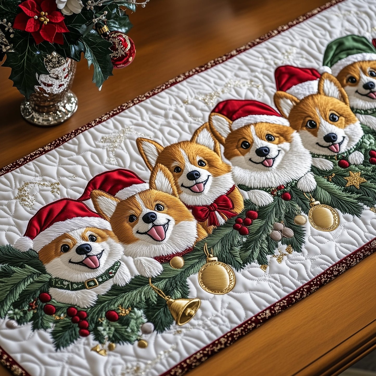 Jolly Pomeranian Quilted Table Runner GFTOTP12801