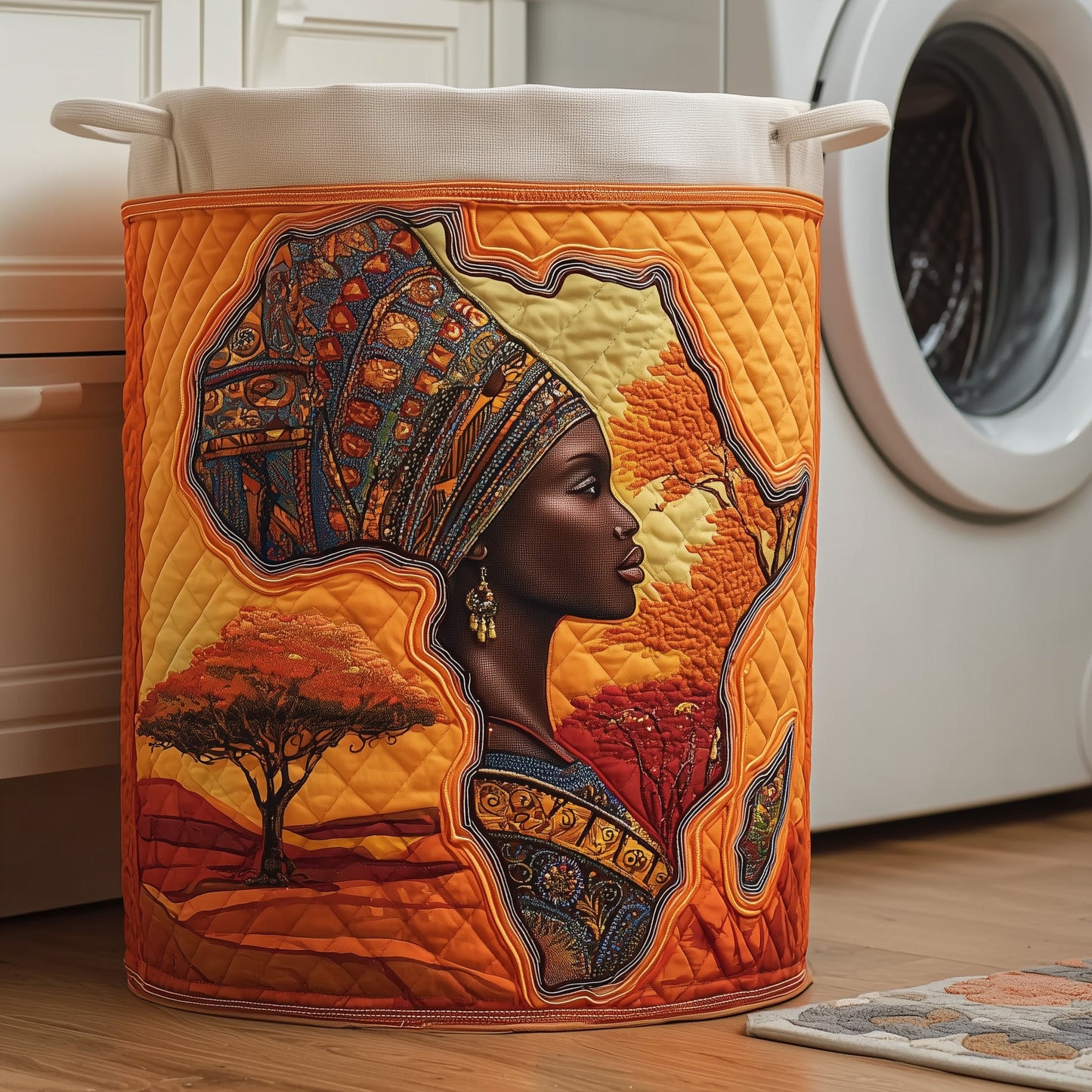 Golden Glow Quilted Laundry Basket GFTOTP13371