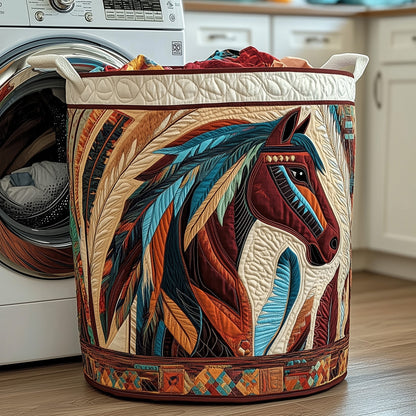 Native Horse Quilted Laundry Basket GFTOTP13427