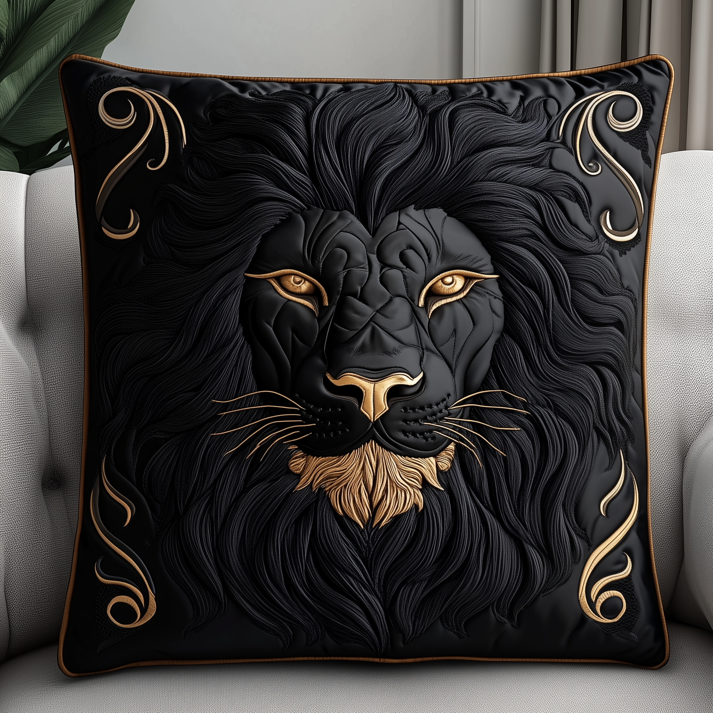 Majestic Lion Quilted Pillow Case GFTOTP1344