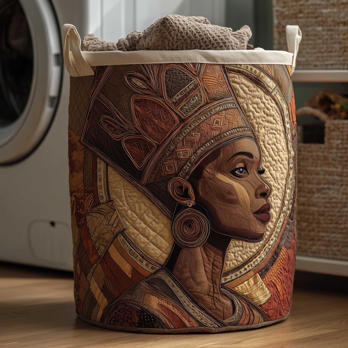 Golden Glow Quilted Laundry Basket GFTOTP13500