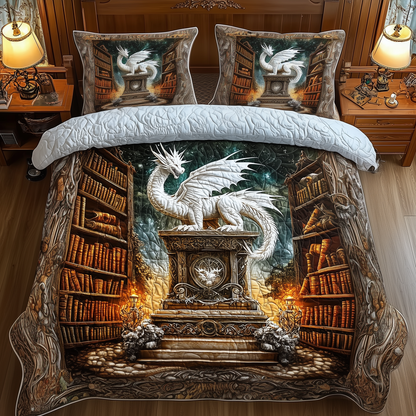 Library Dragon 3-Piece Quilted Bedding Set GFTOTP1353