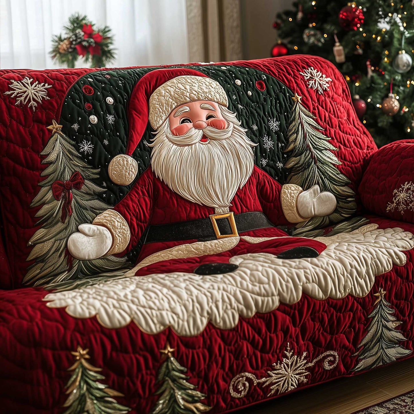 Holiday Glow Quilted Sofa Cover GFTOTP13797