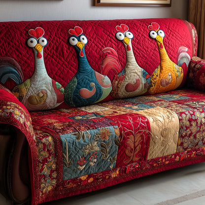 Funky Chicken Quilted Sofa Cover GFTOTP13888