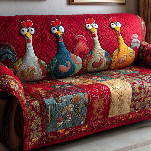 Funky Chicken Quilted Sofa Cover GFTOTP13888