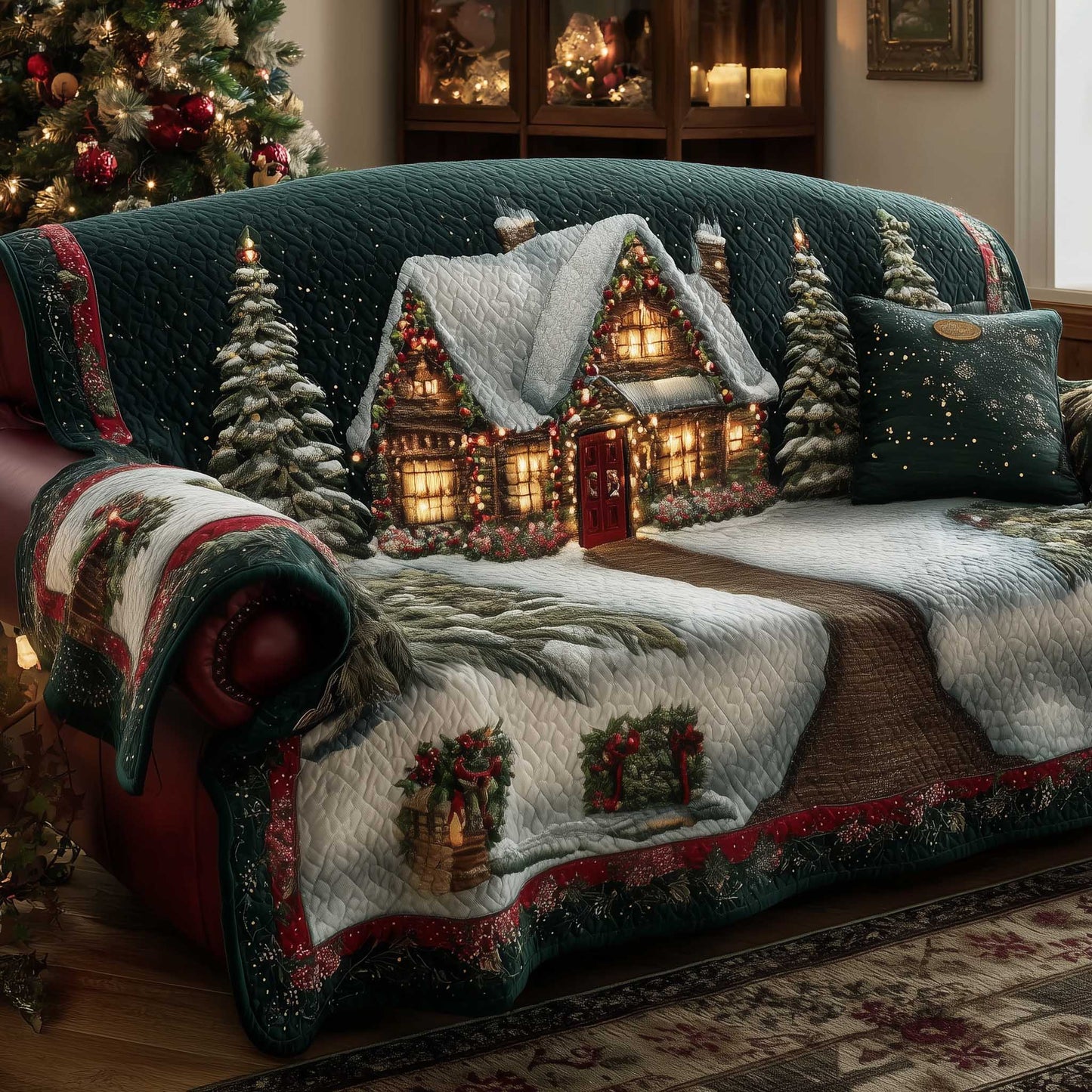 Christmas Wonderland Quilted Sofa Cover GFTOTP13922