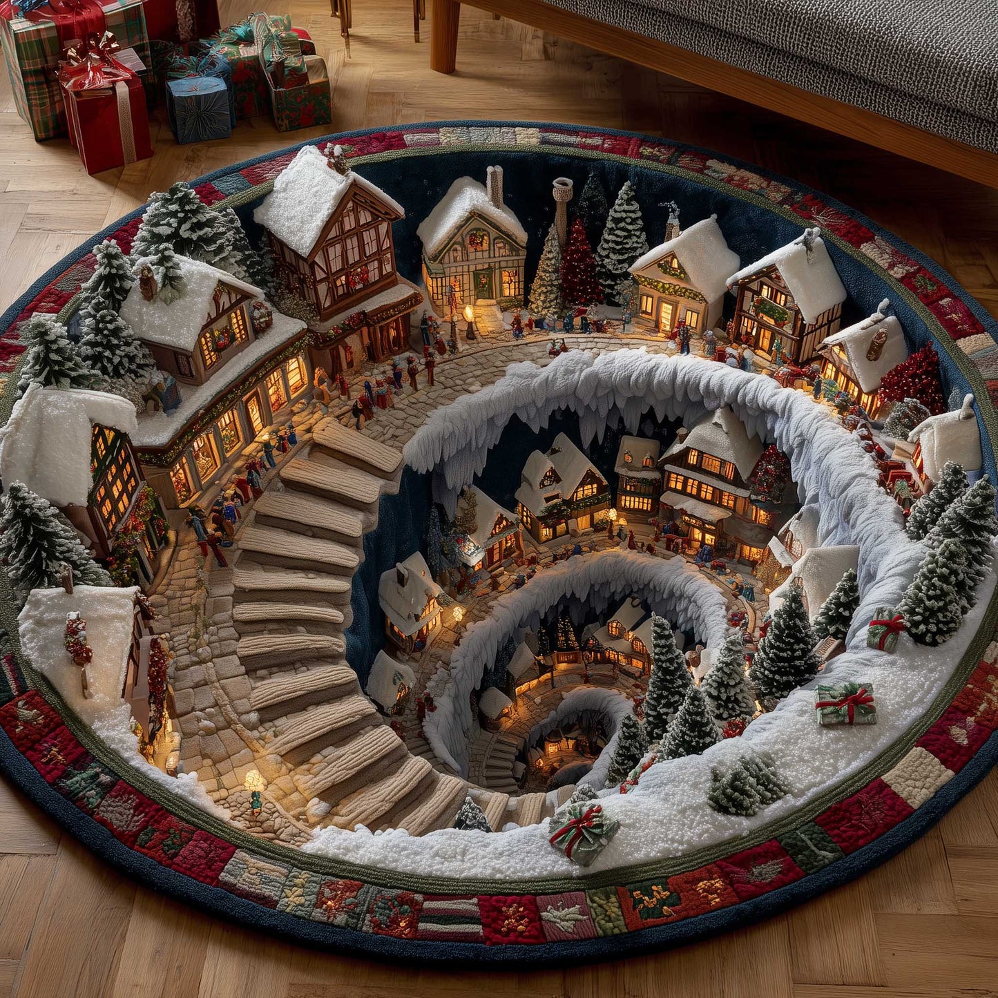 Christmas Wonderland Quilted Round Mat GFTOTP13943