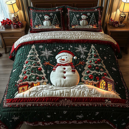 Snowy Companions 3-Piece Quilted Bedding Set GFTOTP13958