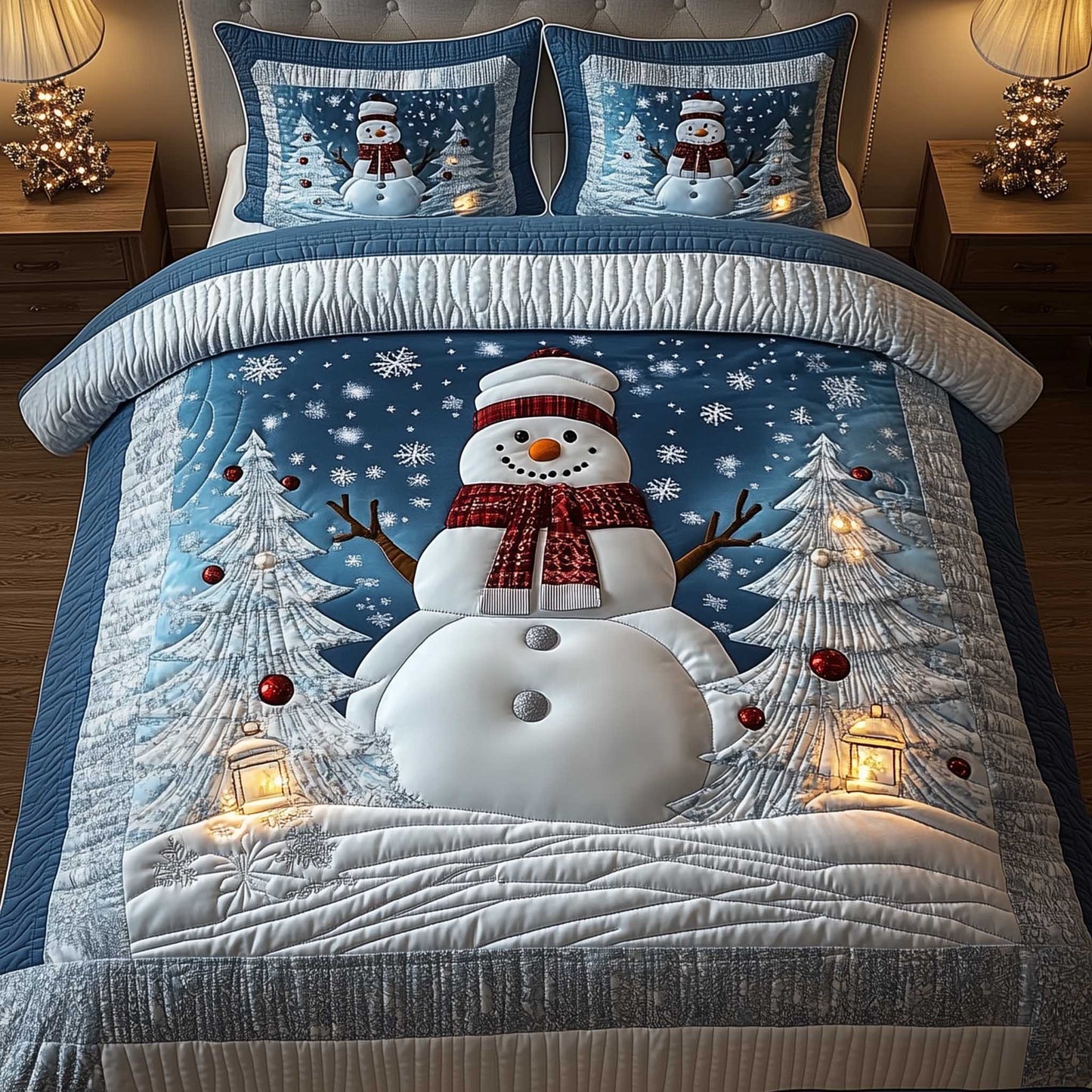 Snowy Companions 3-Piece Quilted Bedding Set GFTOTP13959