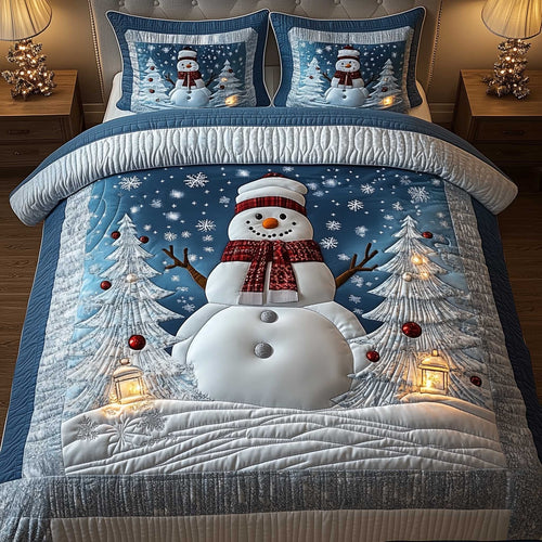 Snowy Companions 3-Piece Quilted Bedding Set GFTOTP13959
