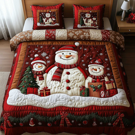 Snowy Companions 3-Piece Quilted Bedding Set GFTOTP13960