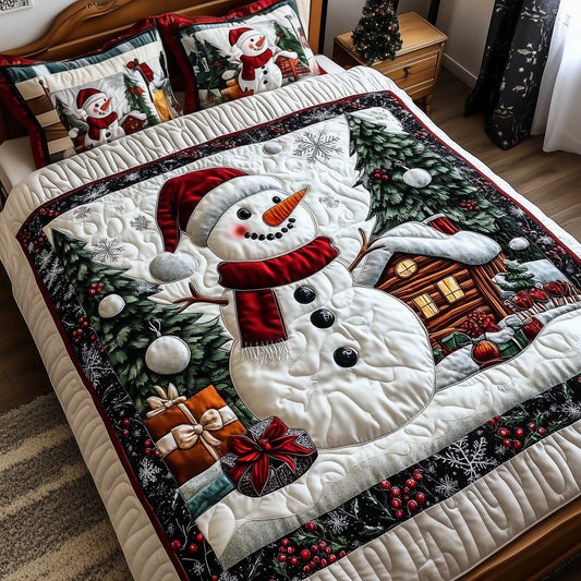 Snowy Companions 3-Piece Quilted Bedding Set GFTOTP13962