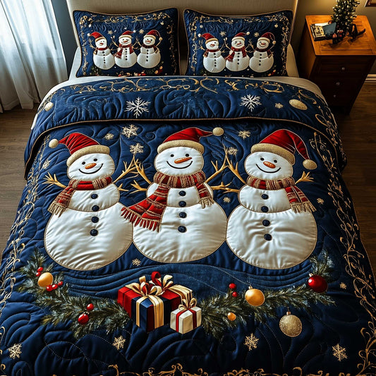 Snowy Companions 3-Piece Quilted Bedding Set GFTOTP13963